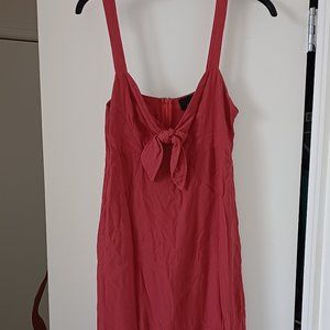 Lumiere Soft Pink Midi Dress w/Keyhole & Bow Detail Sz S